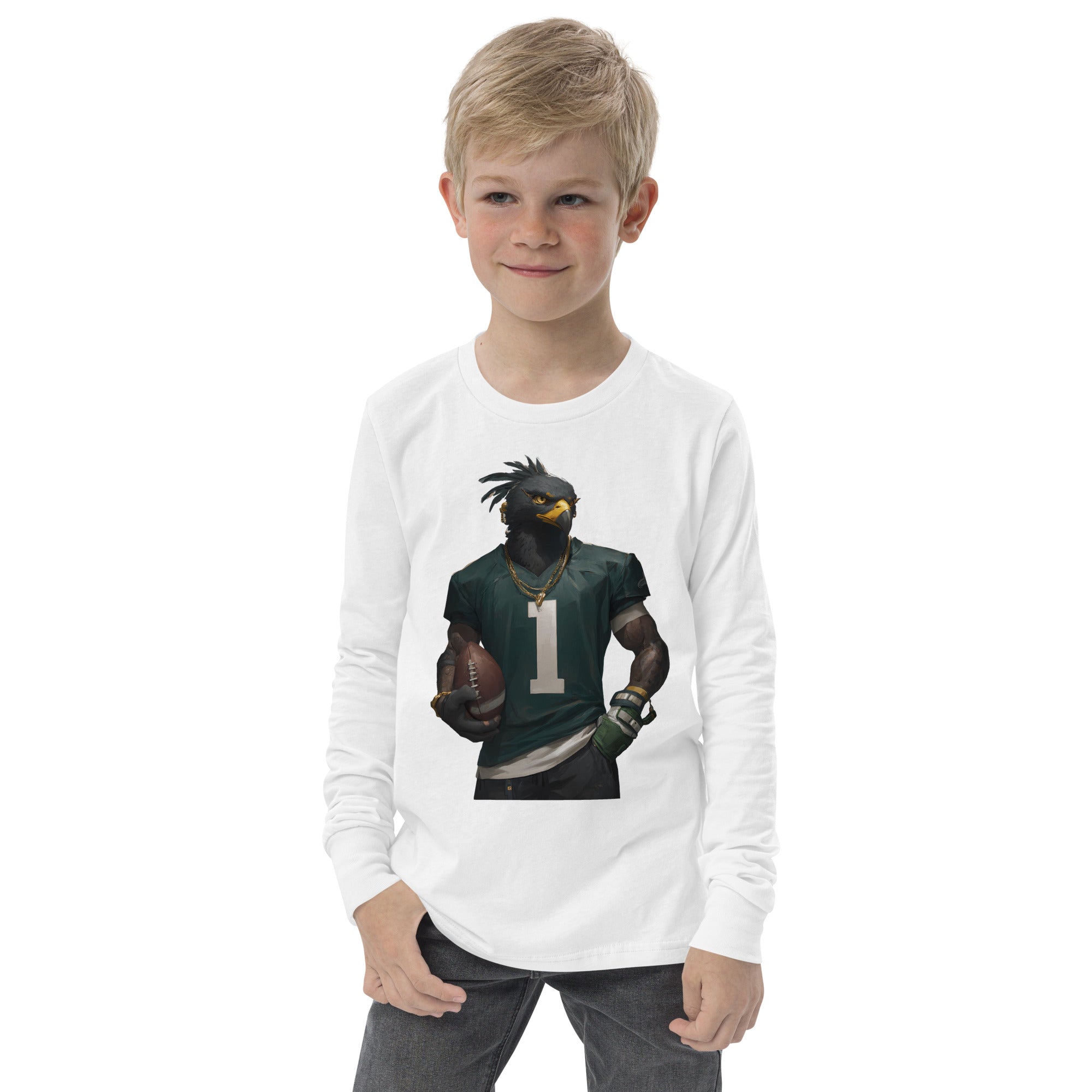Eagle 6 K Youth long sleeve tee White