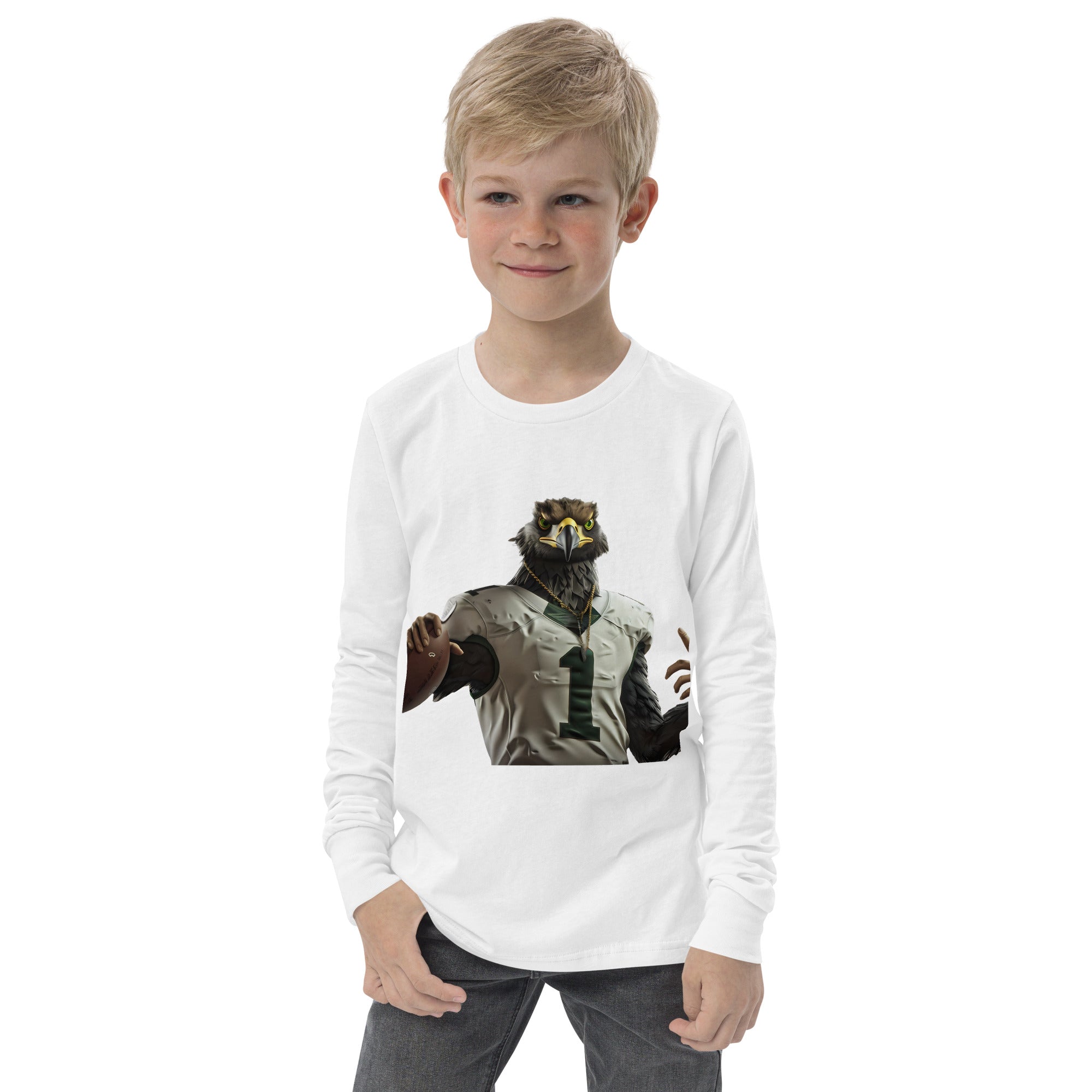 Youth long sleeve tee White