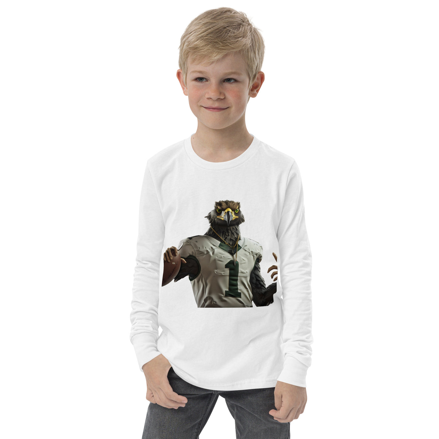 Youth long sleeve tee White