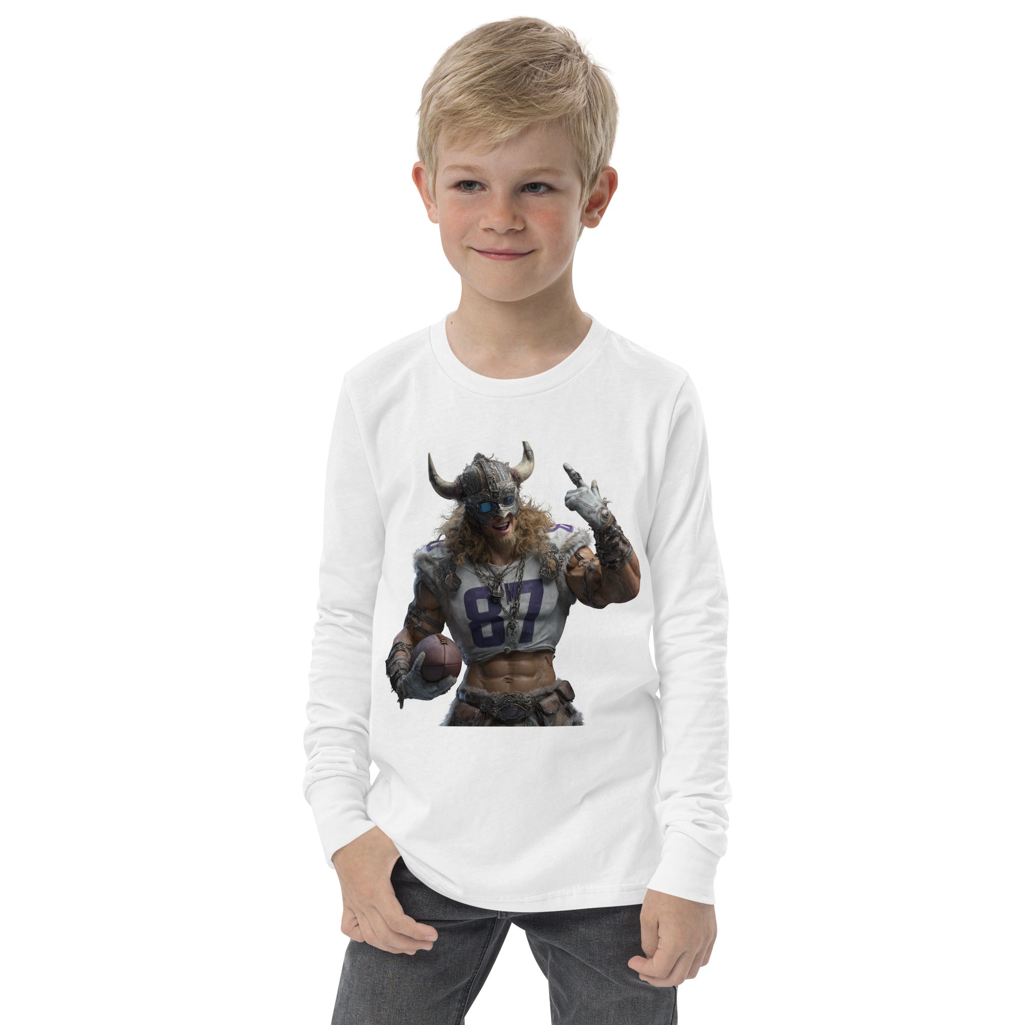 Viking 10 K Youth long sleeve tee White