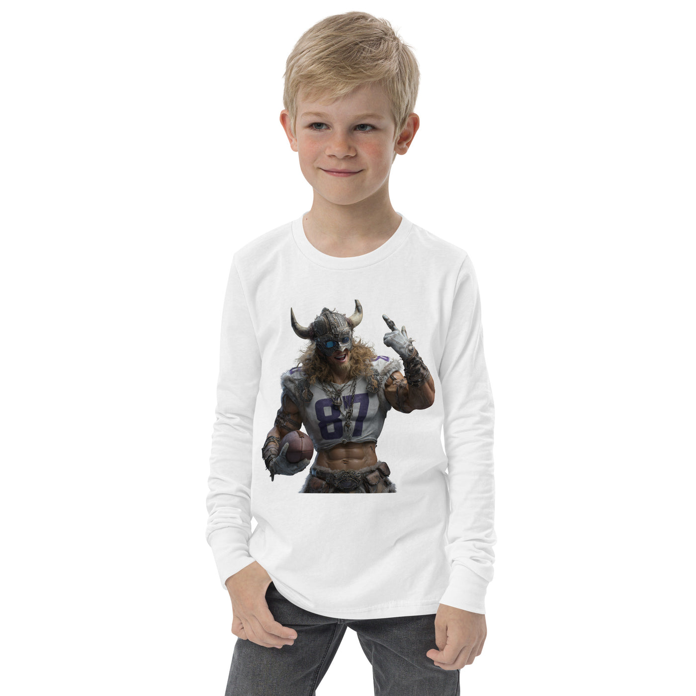 Viking 10 K Youth long sleeve tee White