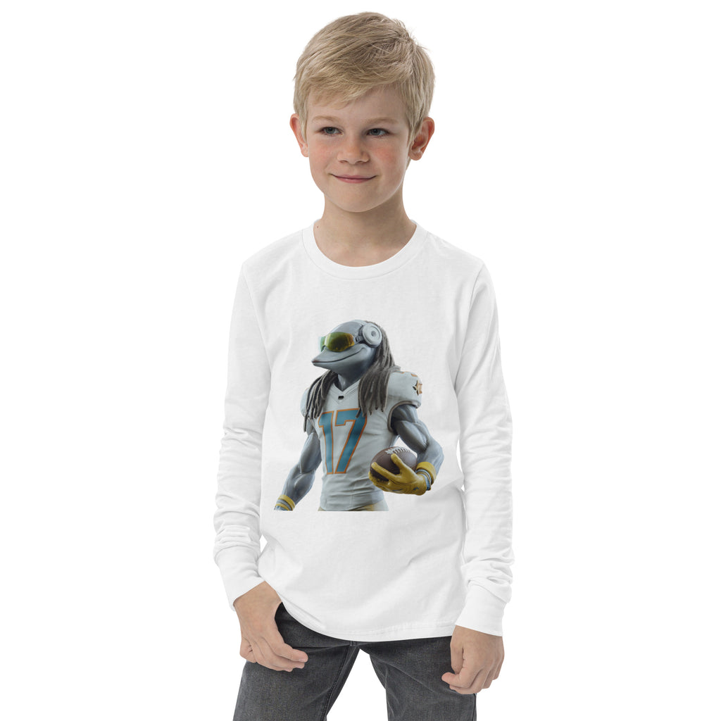 Dolphin 5 K Youth long sleeve tee White