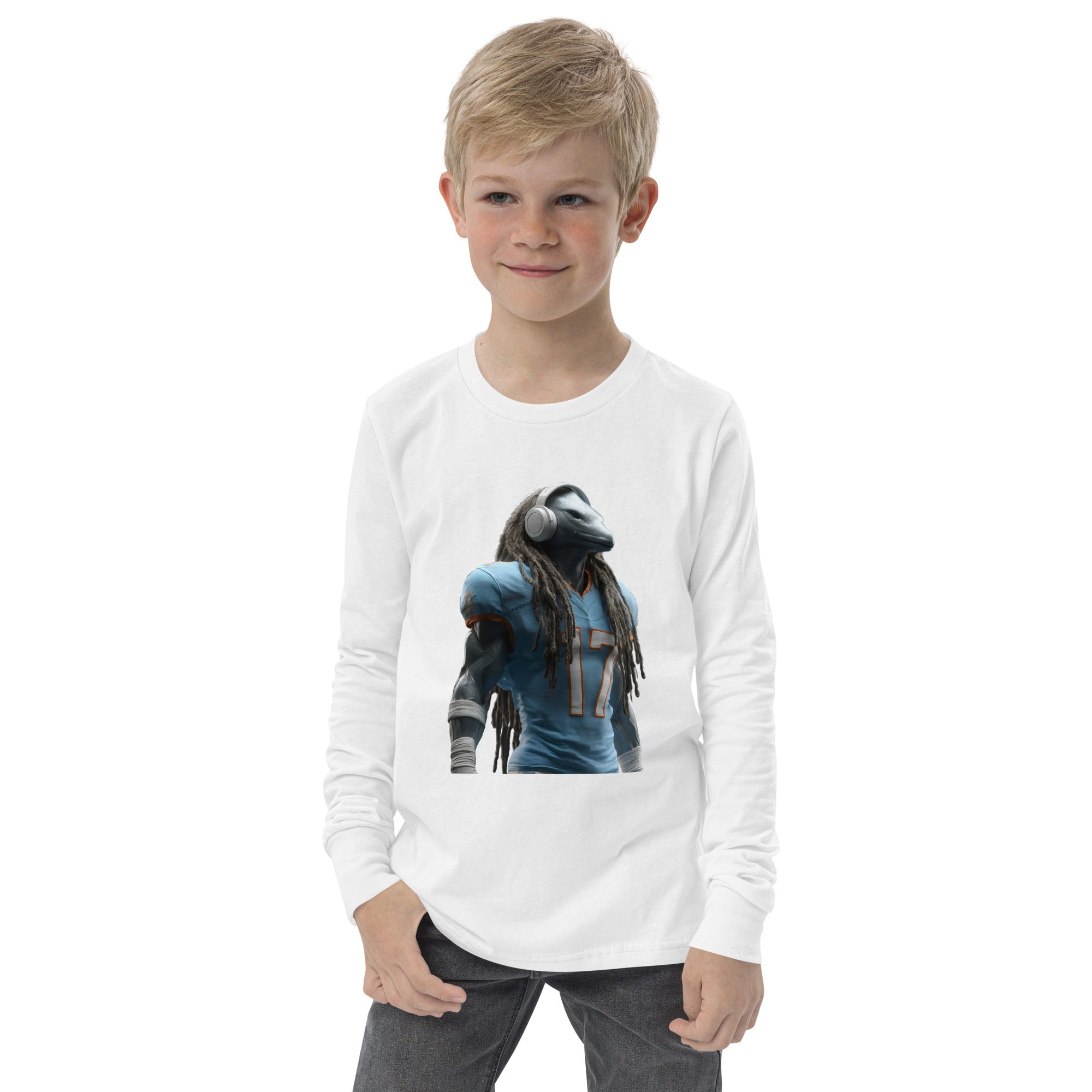 Dolphin 6 K Youth long sleeve tee White