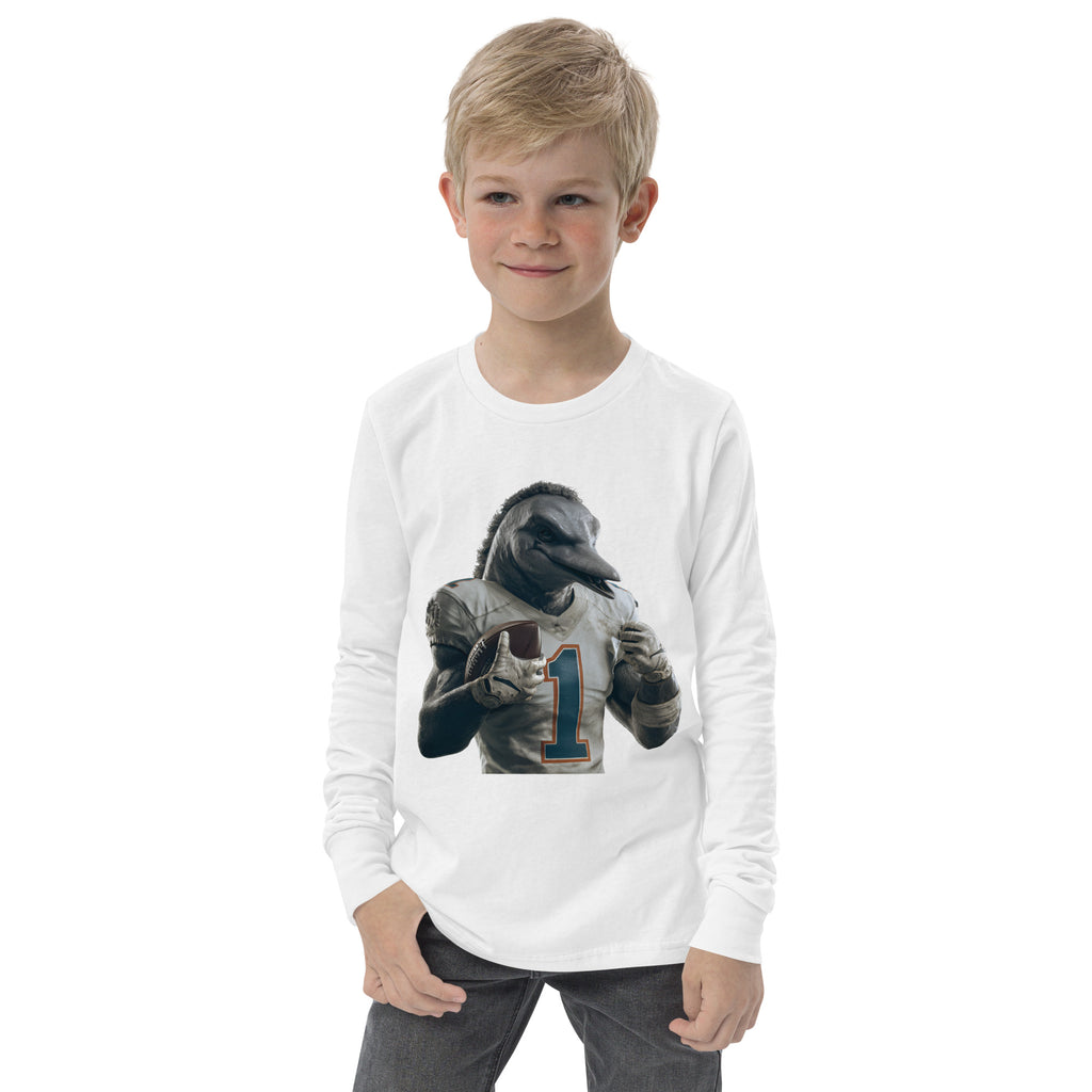 Dolphin 8 K Youth long sleeve tee White