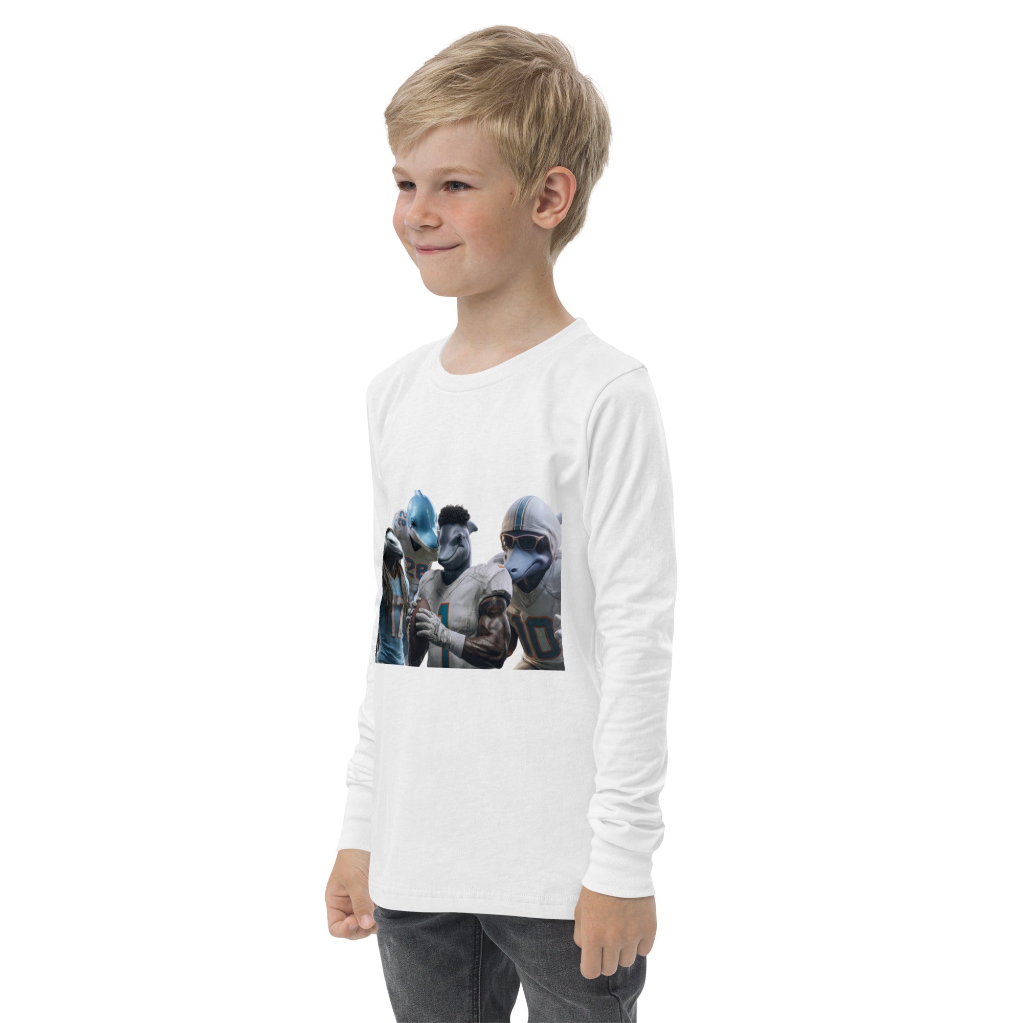 Dolphin 12 K Youth long sleeve tee White