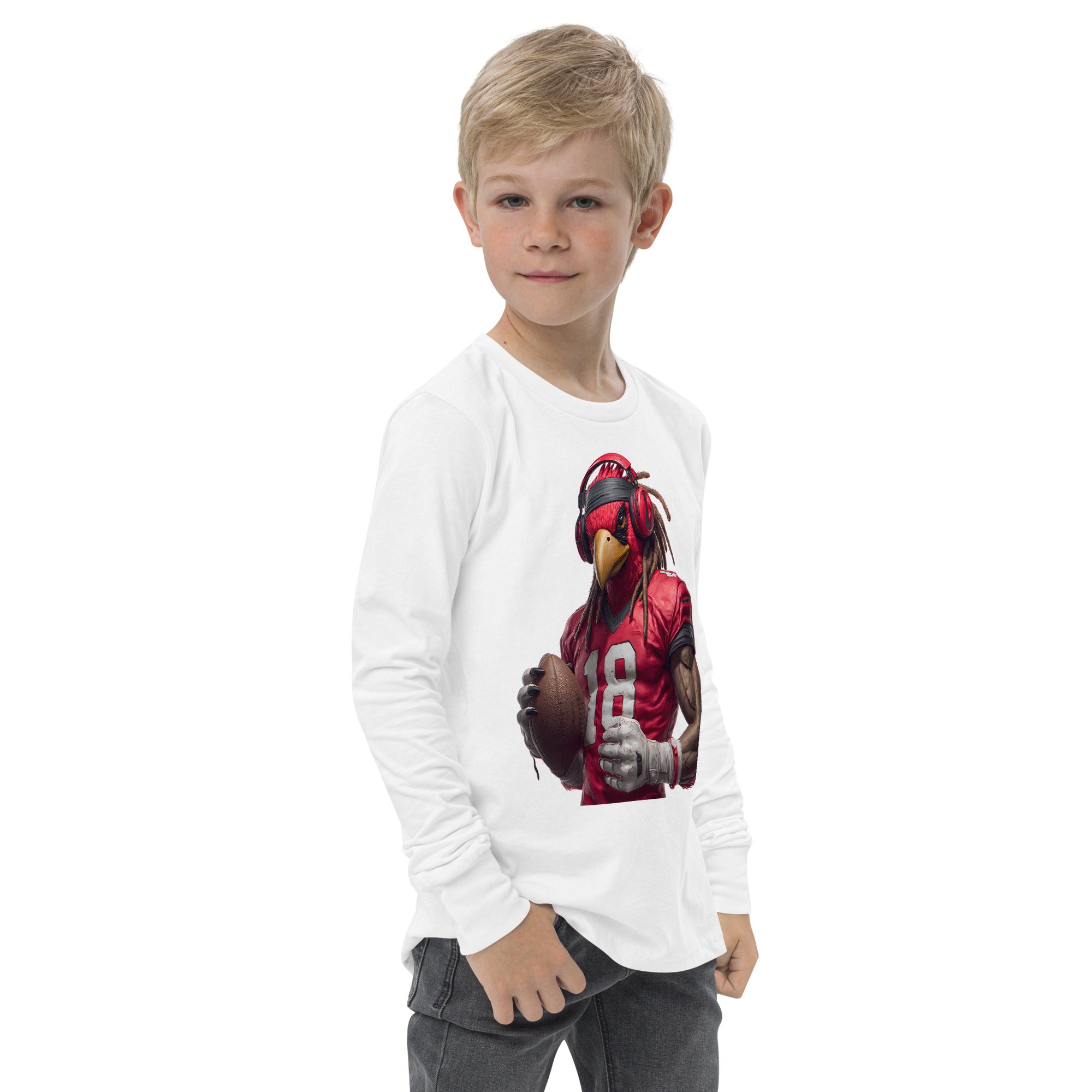 Cardinal 4 KidscYouth long sleeve tee White