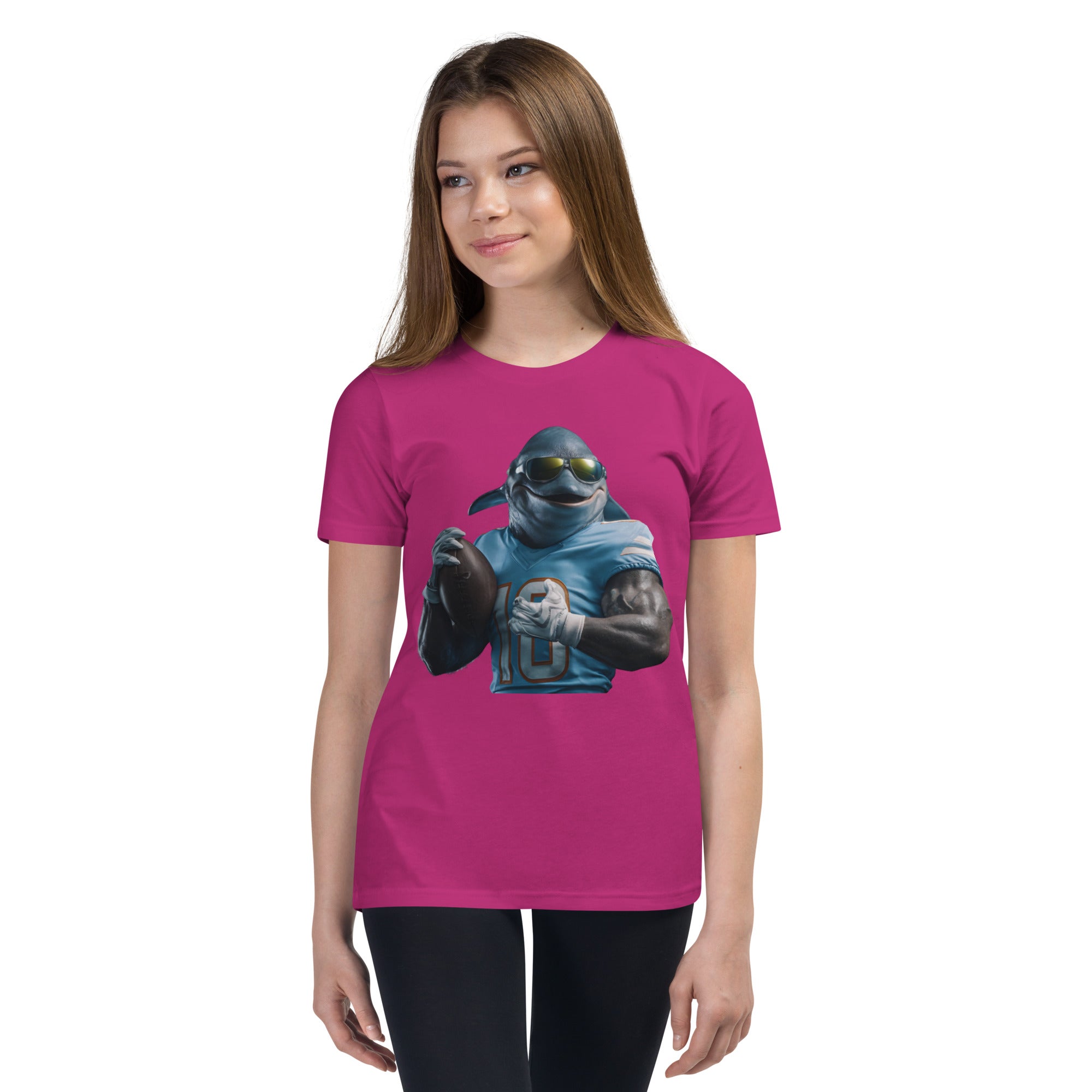 Dolphin 10 K Youth Short Sleeve T-Shirt Berry