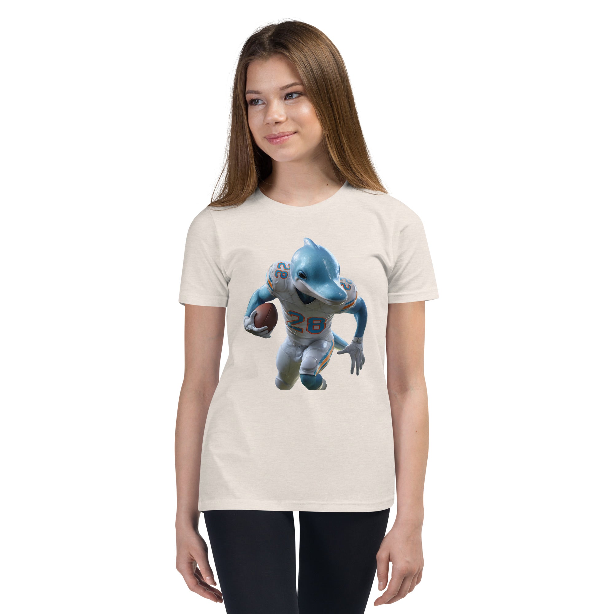 Dolphin 3 K Youth Short Sleeve T-Shirt Heather Dust