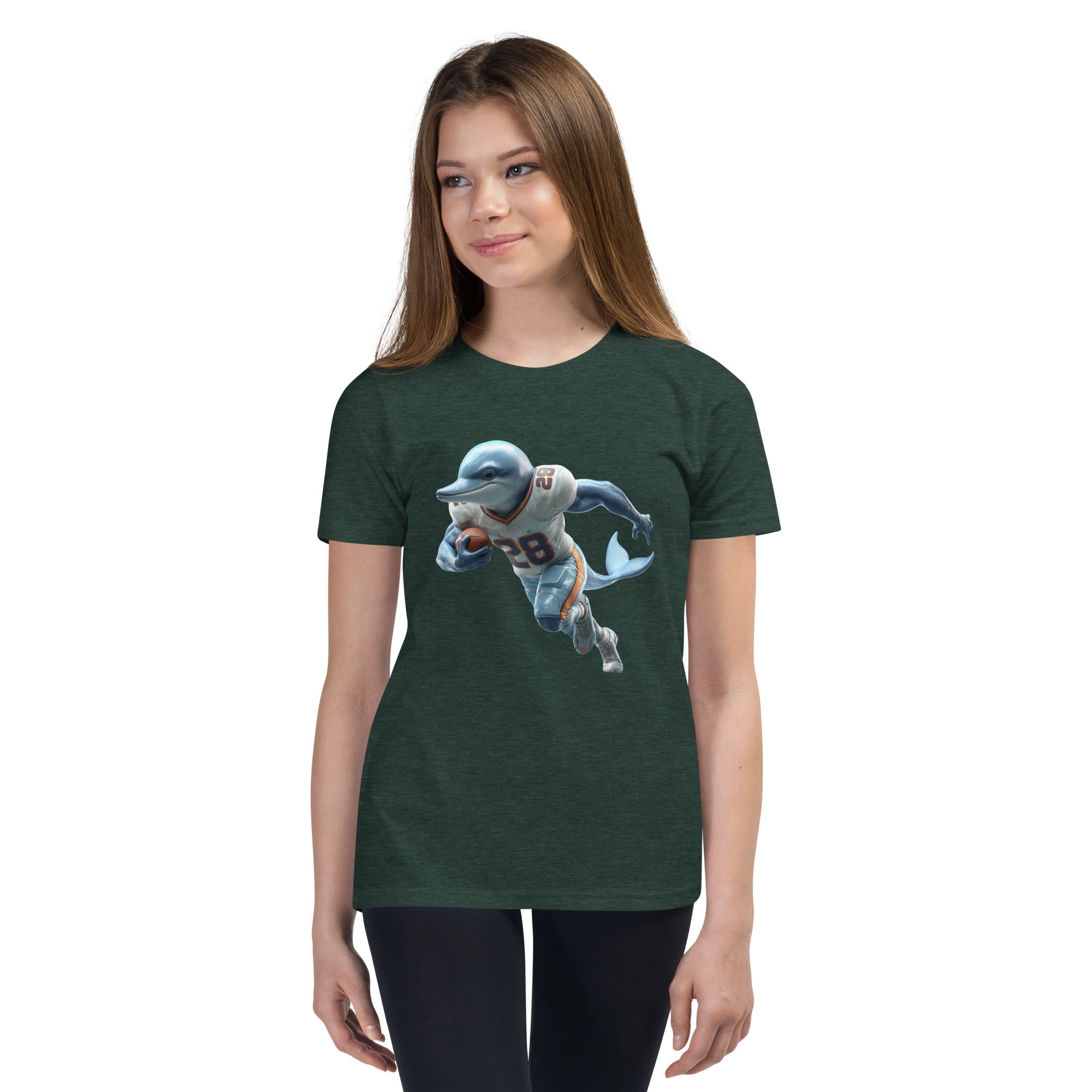 Dolphin 2 K Youth Short Sleeve T-Shirt Heather Forest