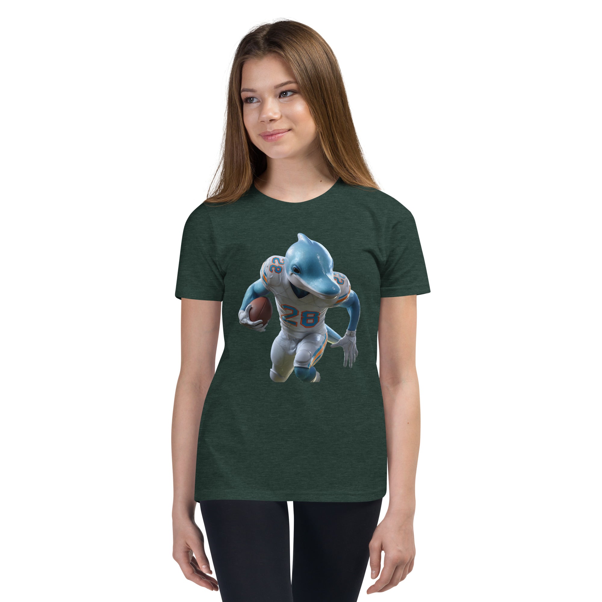 Dolphin 3 K Youth Short Sleeve T-Shirt Heather Forest