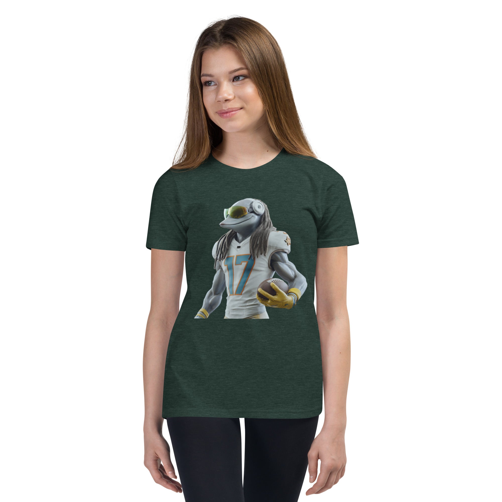 Dolphin 5 K Youth Short Sleeve T-Shirt Heather Forest