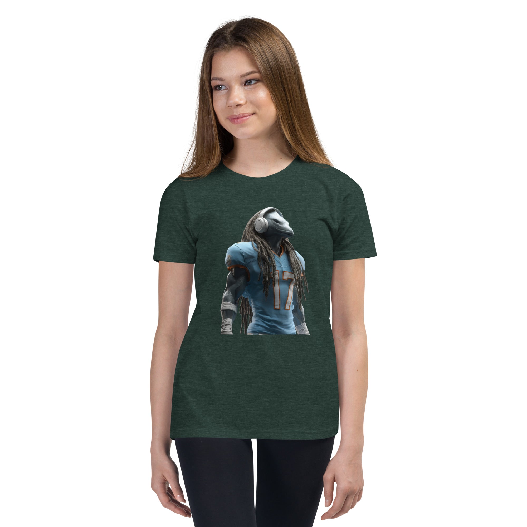 Dolphin 6 K Youth Short Sleeve T-Shirt Heather Forest