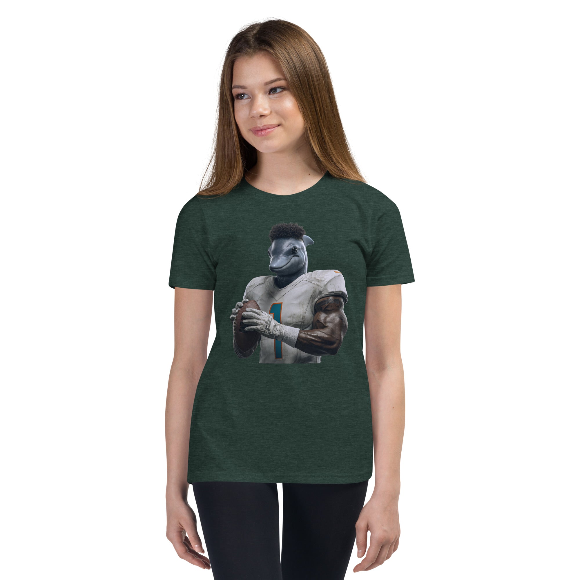 Dolphin 7 K Youth Short Sleeve T-Shirt Heather Forest