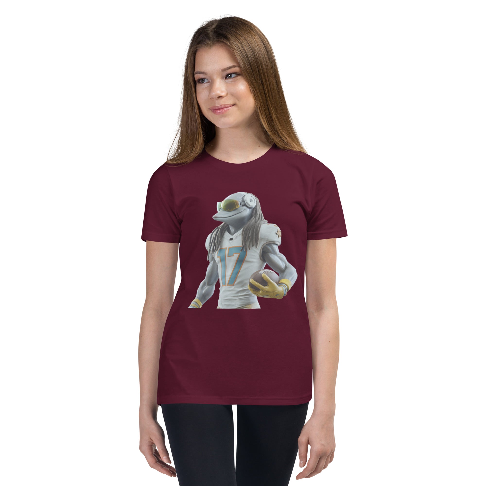 Dolphin 5 K Youth Short Sleeve T-Shirt Maroon