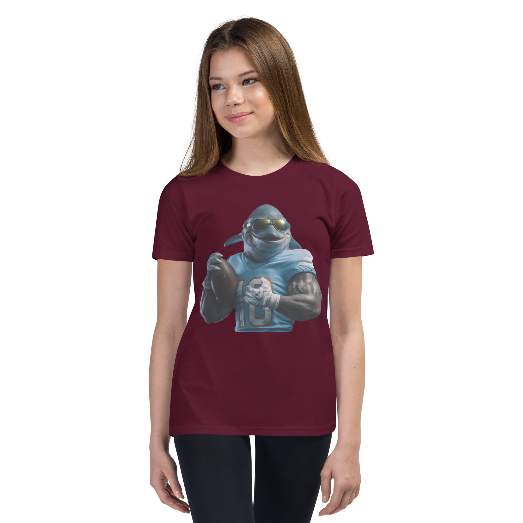 Dolphin 10 K Youth Short Sleeve T-Shirt Maroon