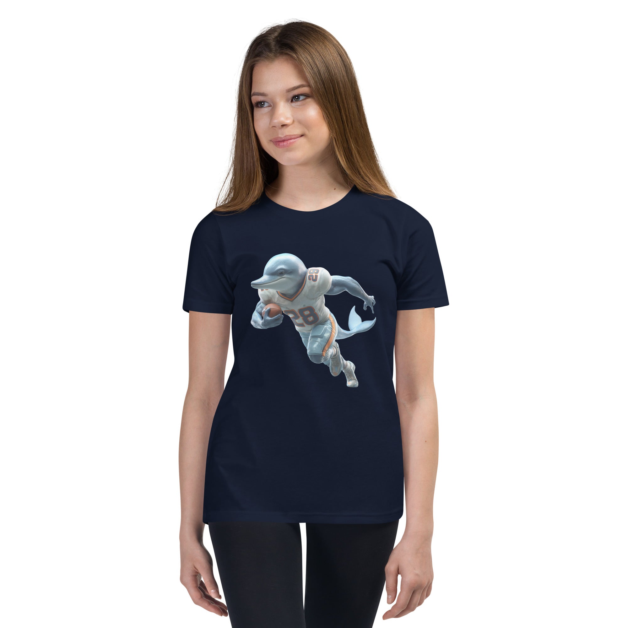 Dolphin 2 K Youth Short Sleeve T-Shirt Navy