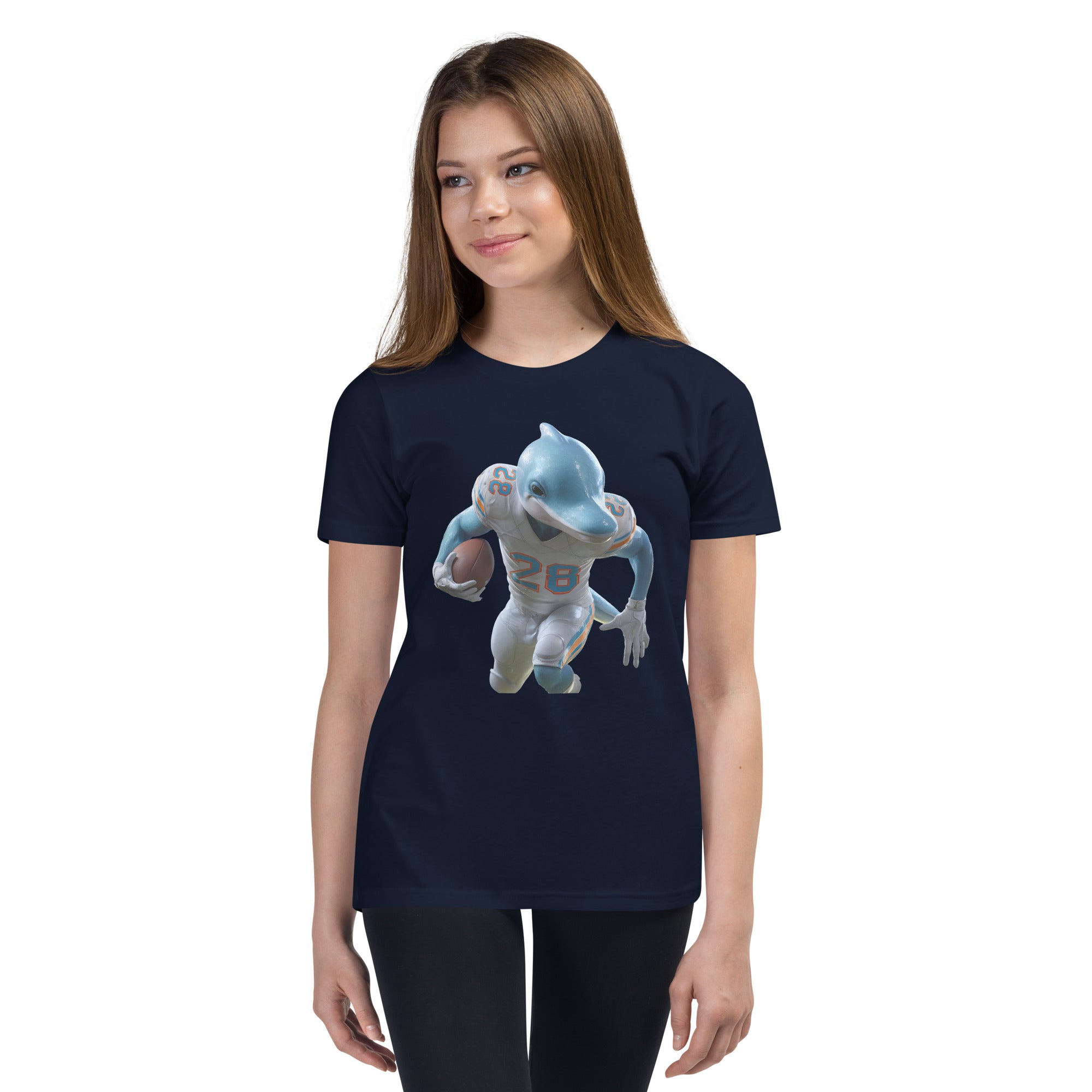 Dolphin 3 K Youth Short Sleeve T-Shirt Navy
