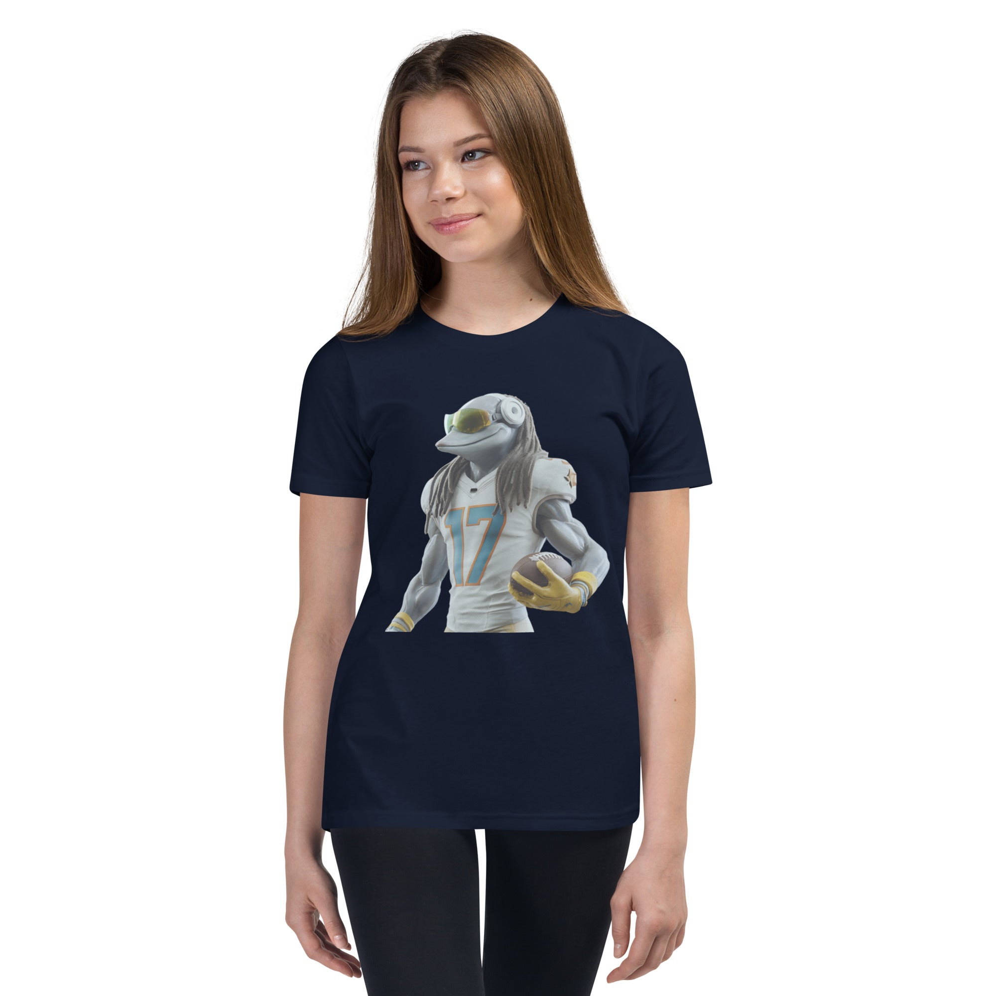 Dolphin 5 K Youth Short Sleeve T-Shirt Navy