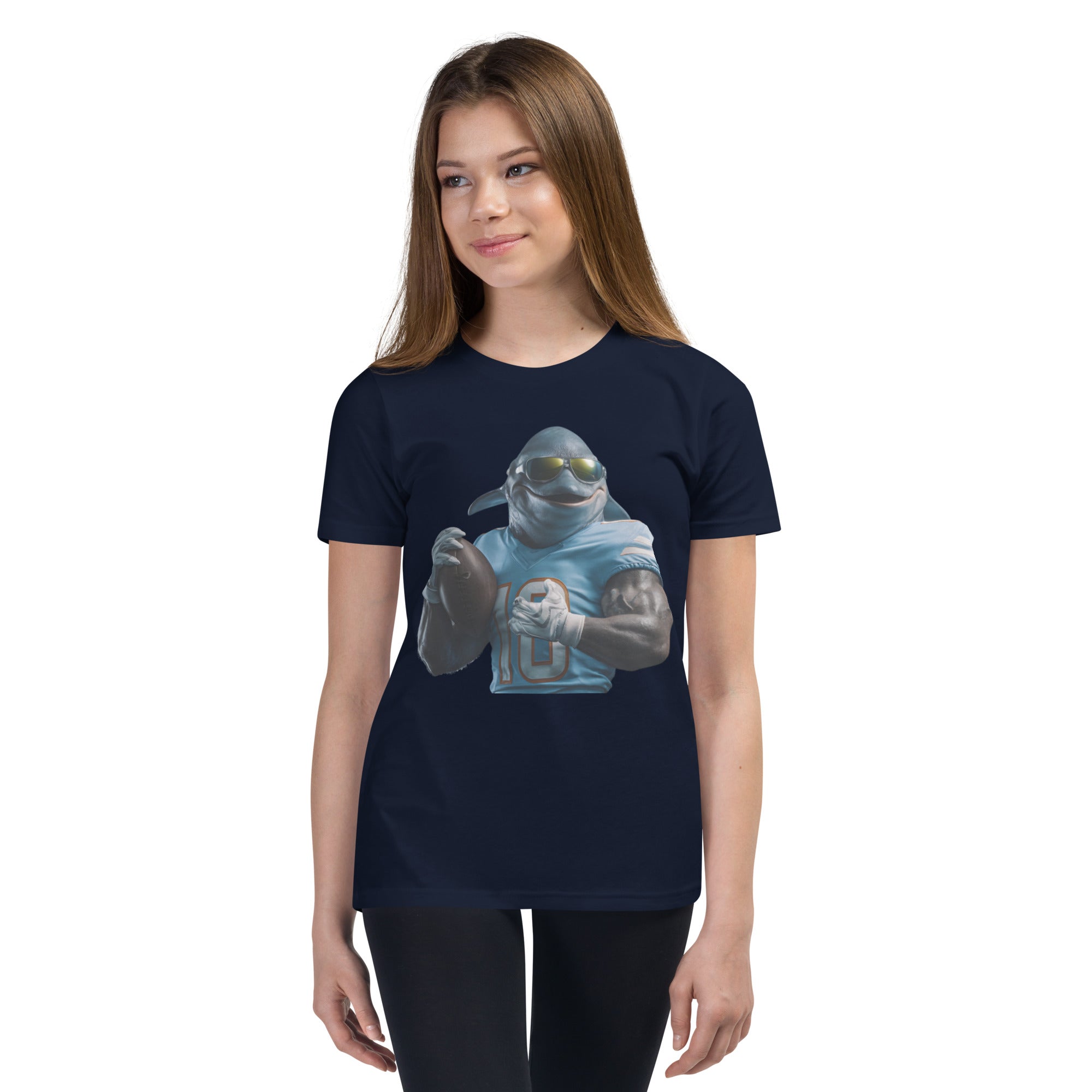 Dolphin 10 K Youth Short Sleeve T-Shirt Navy