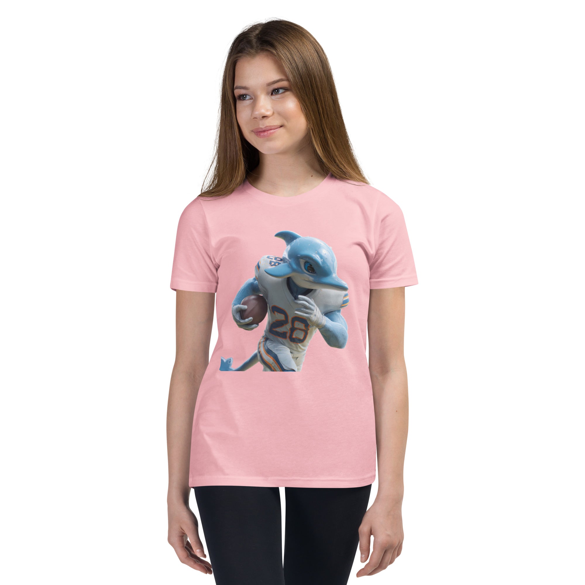 Dolphin 1 K Youth Short Sleeve T-Shirt Pink