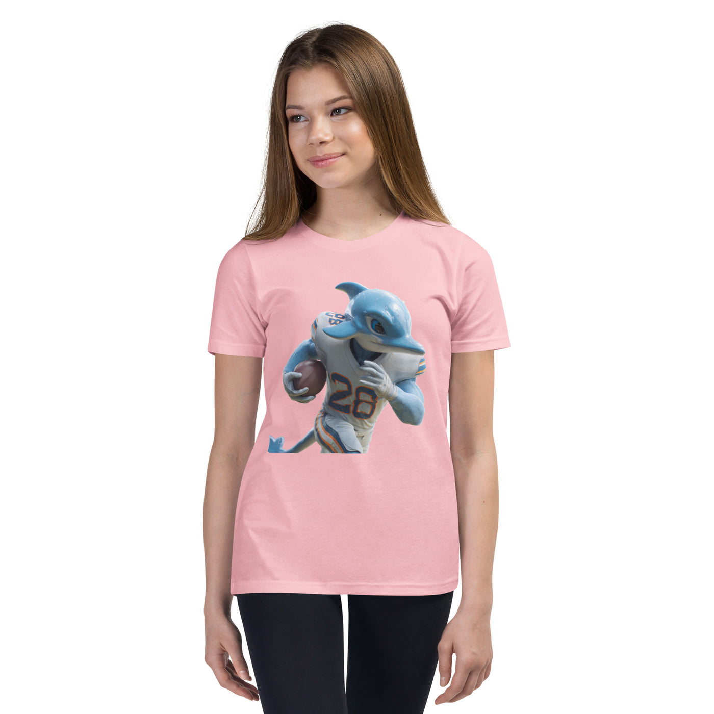 Dolphin 1 K Youth Short Sleeve T-Shirt Pink