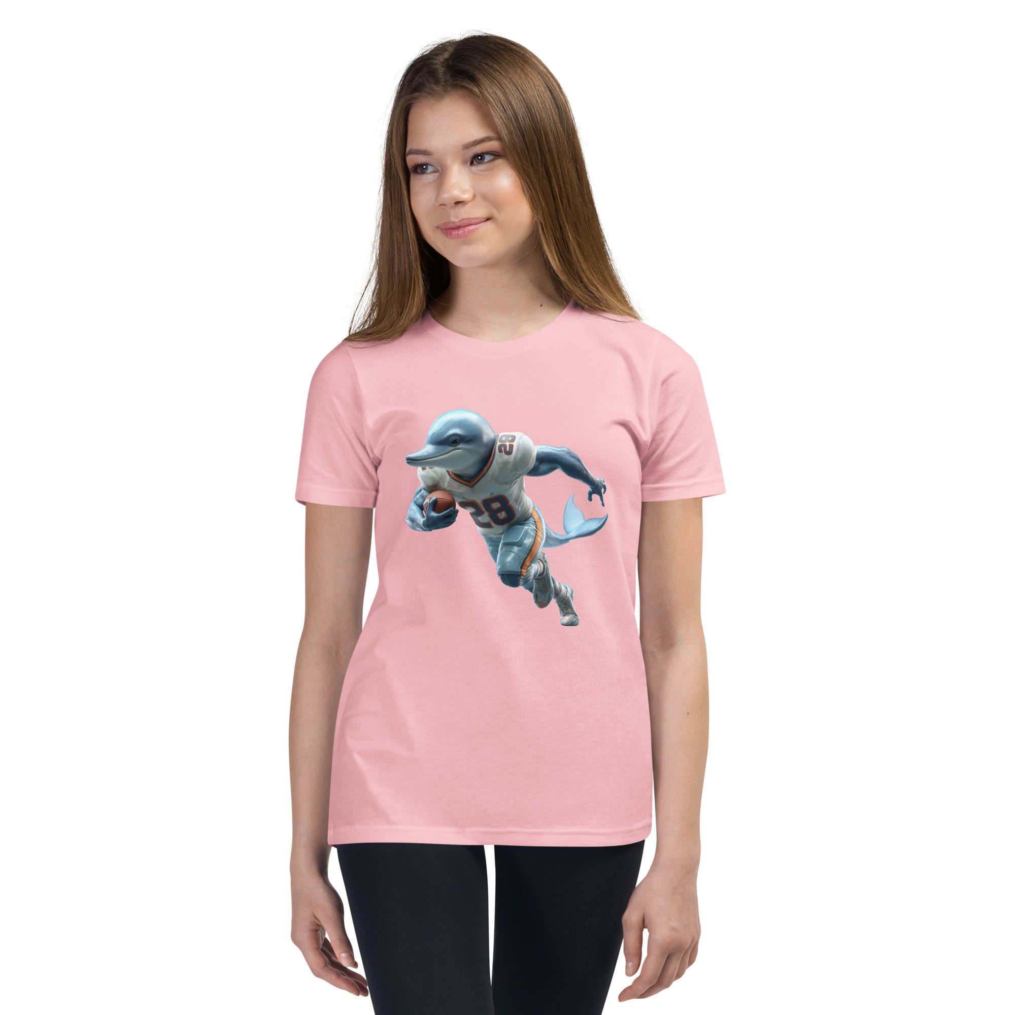 Dolphin 2 K Youth Short Sleeve T-Shirt Pink