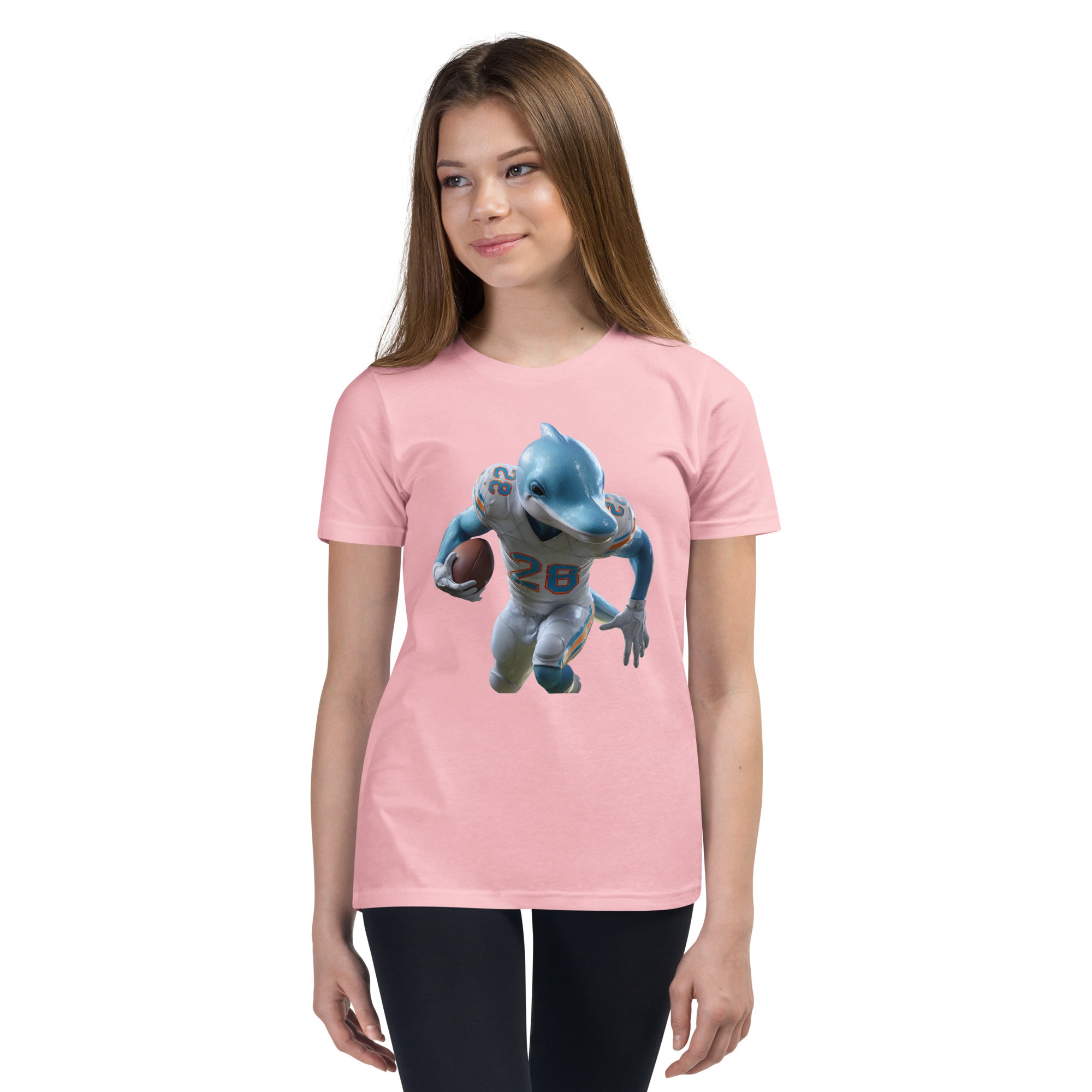 Dolphin 3 K Youth Short Sleeve T-Shirt Pink