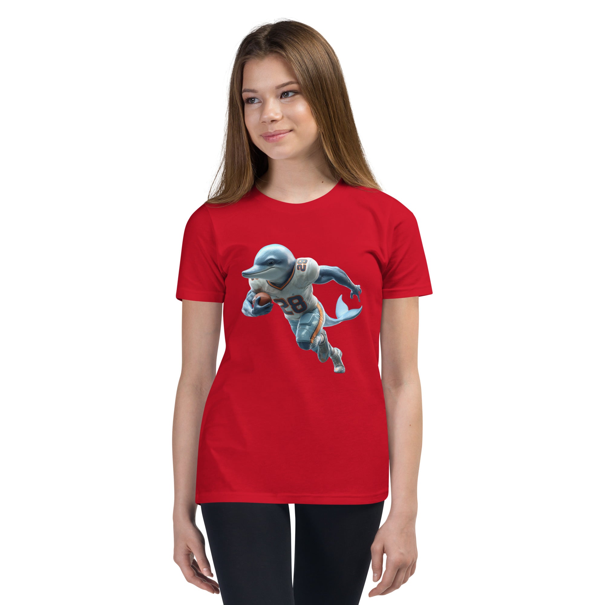 Dolphin 2 K Youth Short Sleeve T-Shirt Red