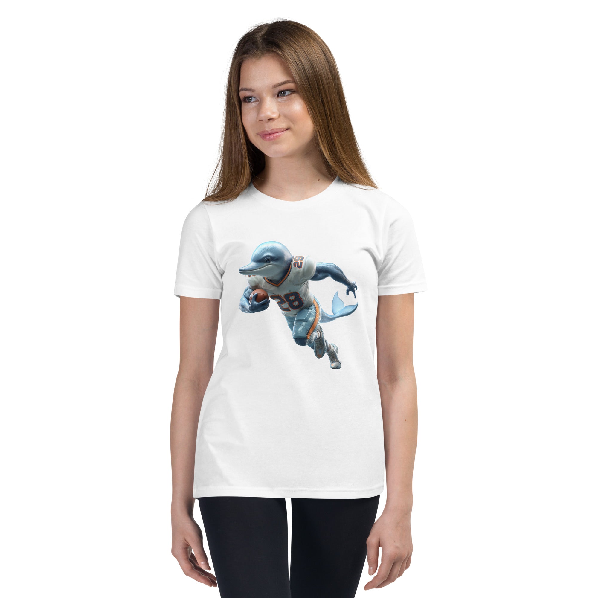 Dolphin 2 K Youth Short Sleeve T-Shirt White